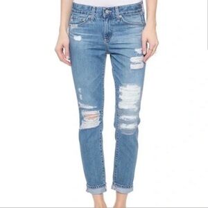 AG Adriano Goldschmied Beau Slouchy Distressed Straight Jeans size 26